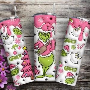2/$30 SALE! Pink Grinch Christmas Tumbler